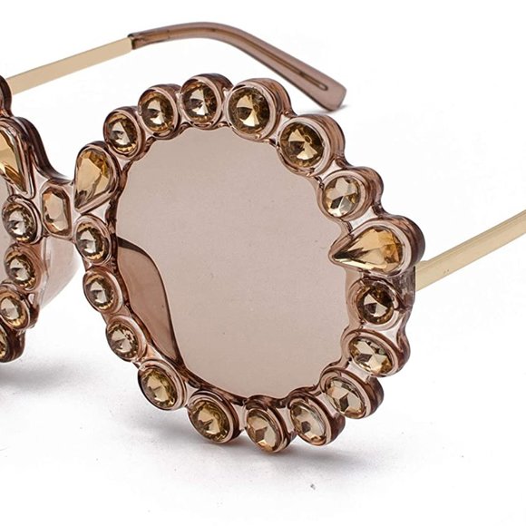 Women Big Rhinestone Sunglasses Oversized Round main image 5